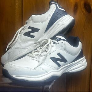 New Balance 411v1 Men’s 11.5 White/Navy Walking Comfort Sneakers Shoes MA411SW1